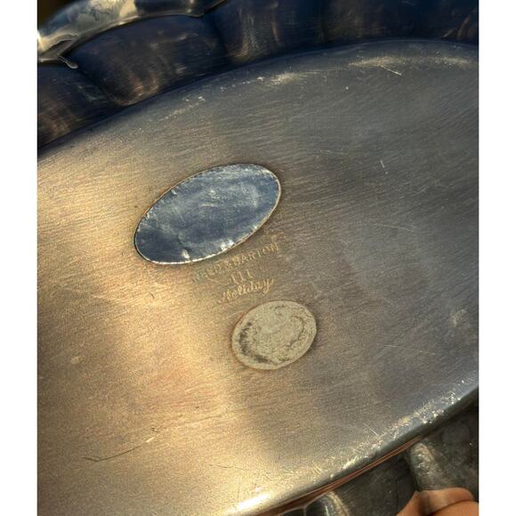 Reed & Barton Holiday Silver Plated Scalloped Oval Serving Tray 11.5" - Picture 6 of 8